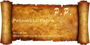 Petrovitz Petra névjegykártya